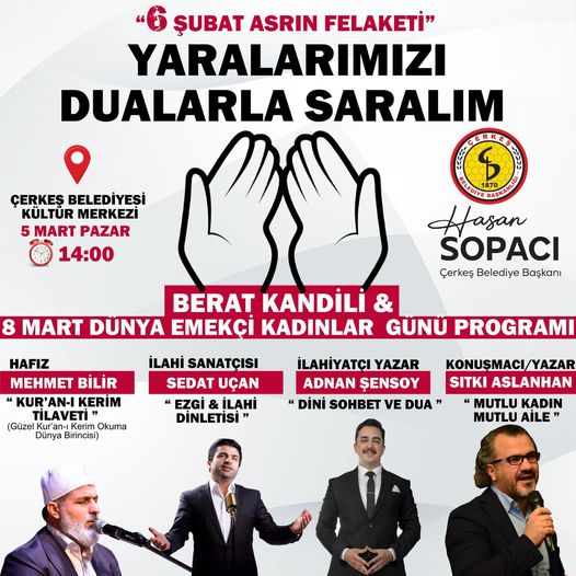 REGAİP KANDİLİ VE 8 MART DÜNYA EMEKÇİ KADINLAR GÜNÜ PROGRAMINA TÜM HALKIMIZ DAVETLİDİR